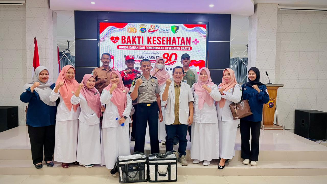Peringati Hari Bhayangkara ke-80, Polres Pesisir Selatan Gelar Donor Darah dan Pemeriksaan Kesehatan Gratis