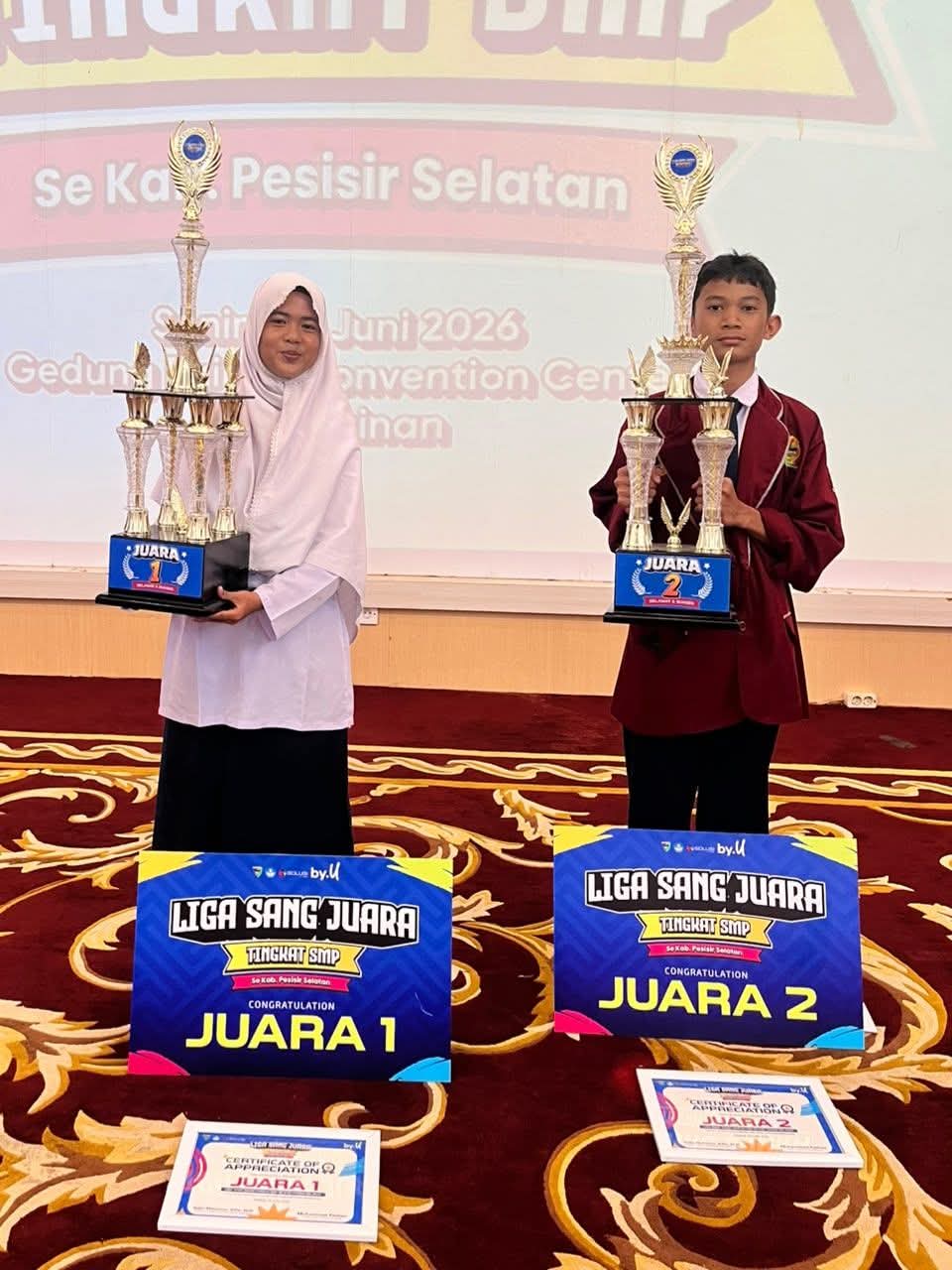 MTsN 1 Pesisir Selatan Kembali Berprestasi, Wisya Elvira Sholehah Jadi Juara 1 Liga Sang Juara