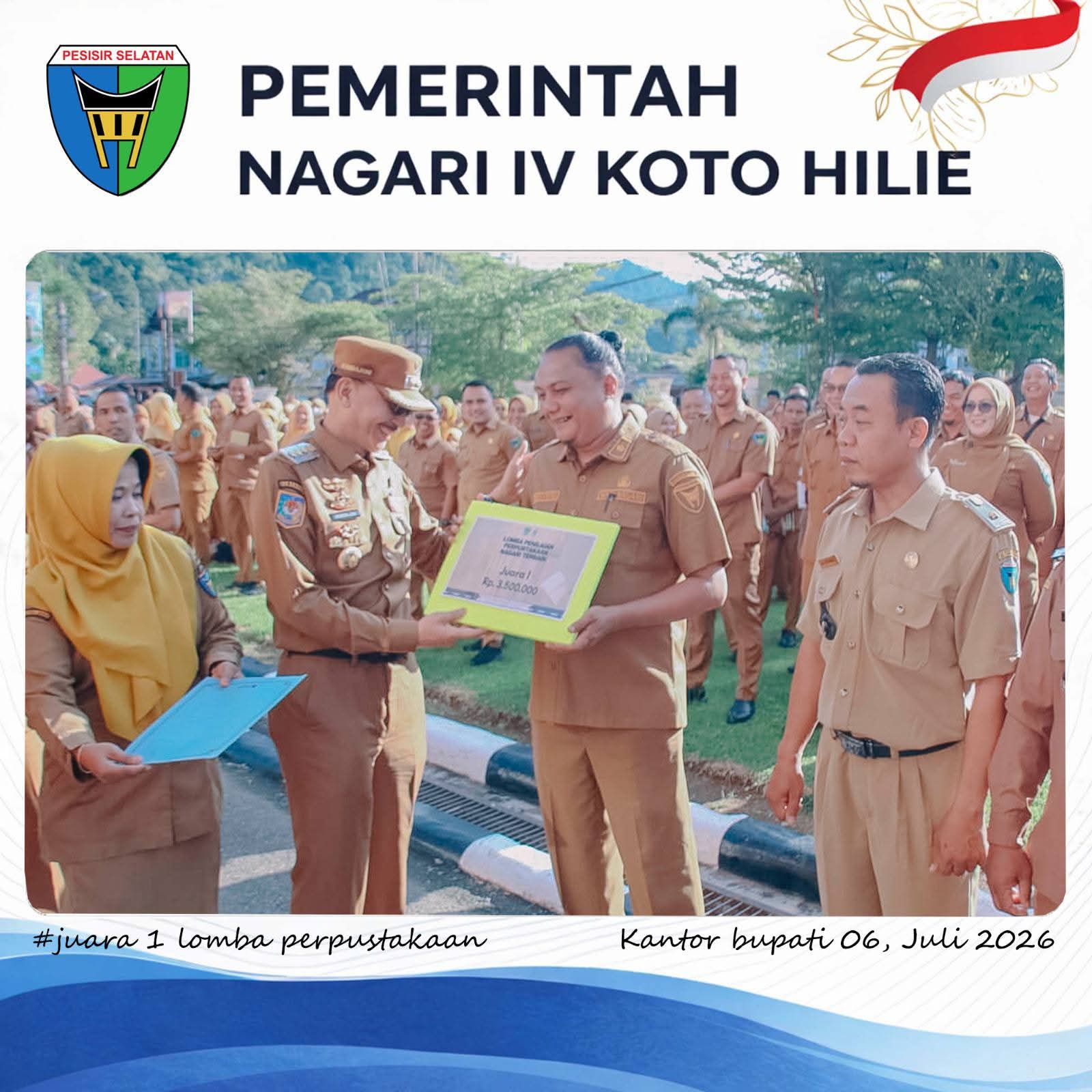 Nagari IV Koto Hilie Raih Juara I Lomba Perpustakaan Tingkat Pesisir Selatan 2026