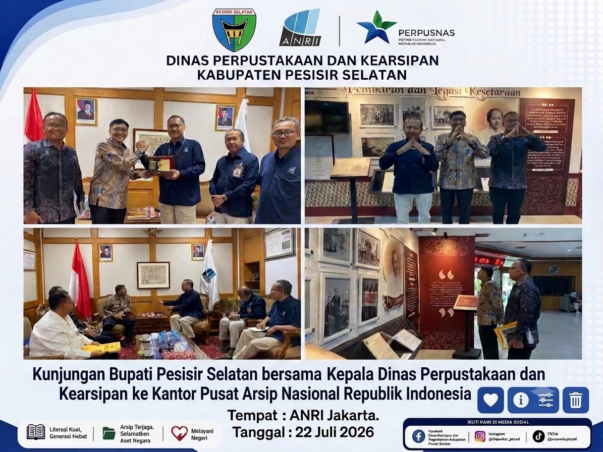 Perkuat Tata Kelola Sistem Informasi Kearsipan, Bupati Hendrajoni Lakukan Kunjungan Kerja ke ANRI