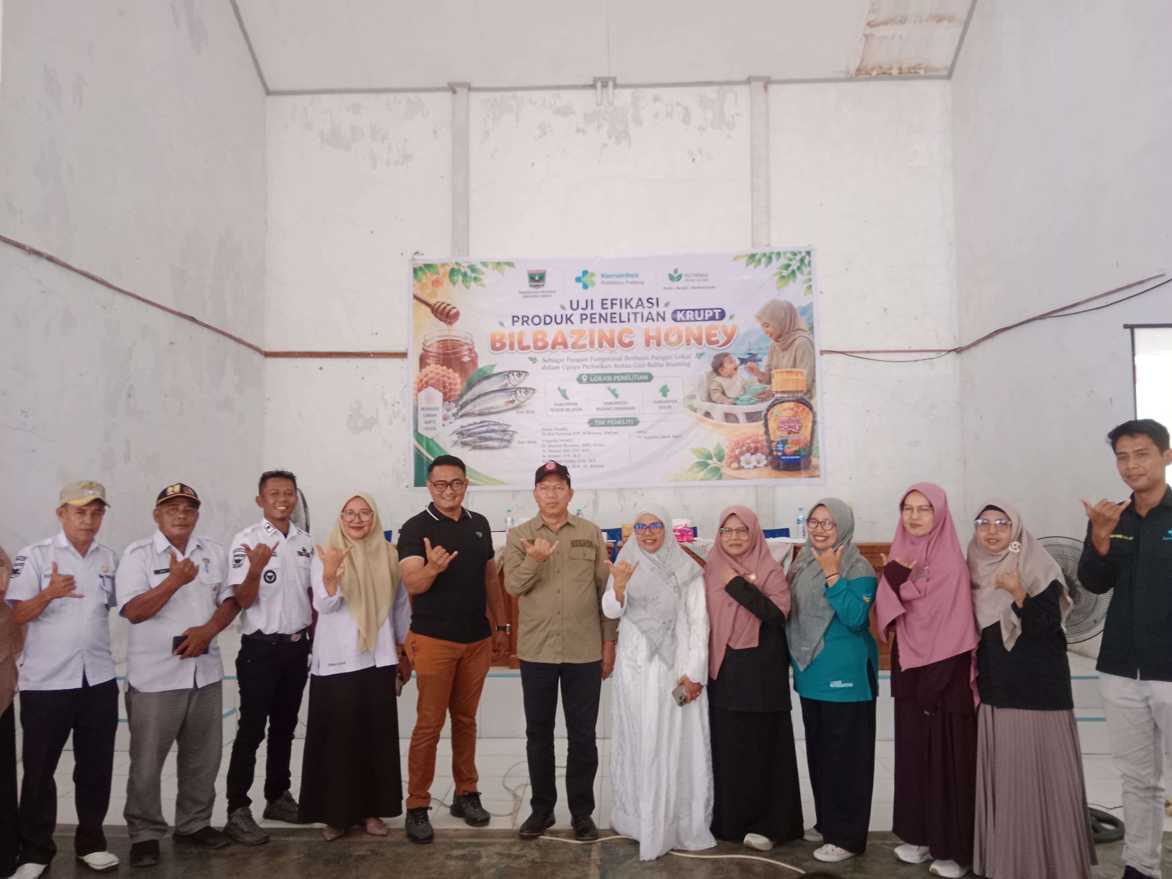 Dukung Zero Stunting di Pessel, Poltekkes Padang Launching Penelitian Uji Efikasi Bilbahoney di Bayang
