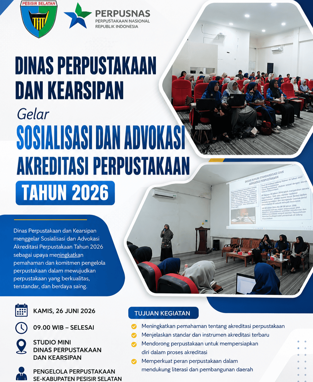 Perpustakaan di Pessel Didorong Terakreditasi, Dinas Perpusip Gelar Sosialisasi