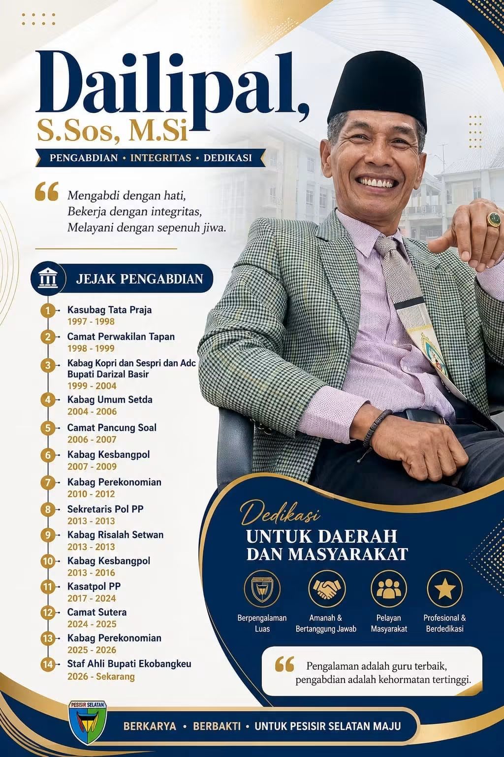 Dailipal Dilantik Jadi Staf Ahli Bupati, Pengalaman Panjang di Birokrasi Jadi Modal Perkuat Kebijakan Daerah