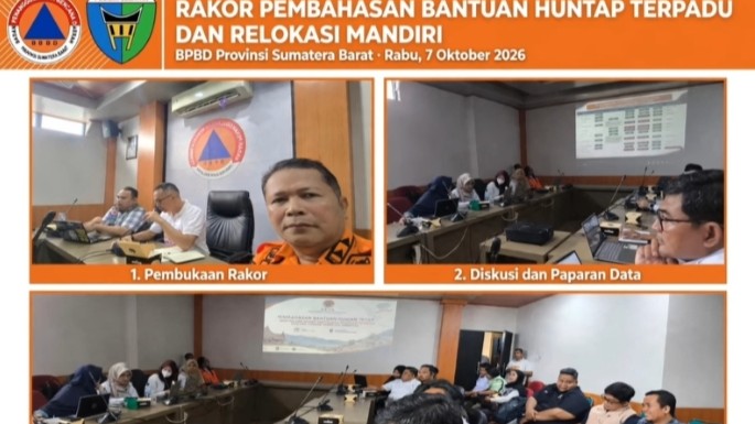 Kalaksa BPBD Pessel Ikuti Rakor Pembahasan Bantuan Huntap dan Relokasi Mandiri