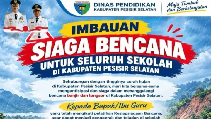 Pemkab Pessel Imbau Sekolah Tingkatkan Kesiapsiagaan Hadapi Banjir dan Longsor