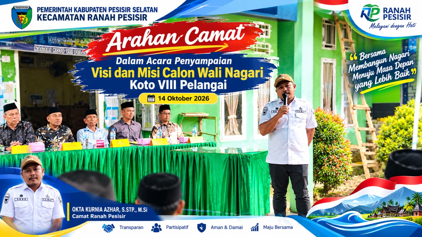 Adu Gagasan Lima Calon di Pilwana Koto VIII Pelangai, Camat Ranah Pesisir: Bedakan Pilihan, Jaga Persatuan
