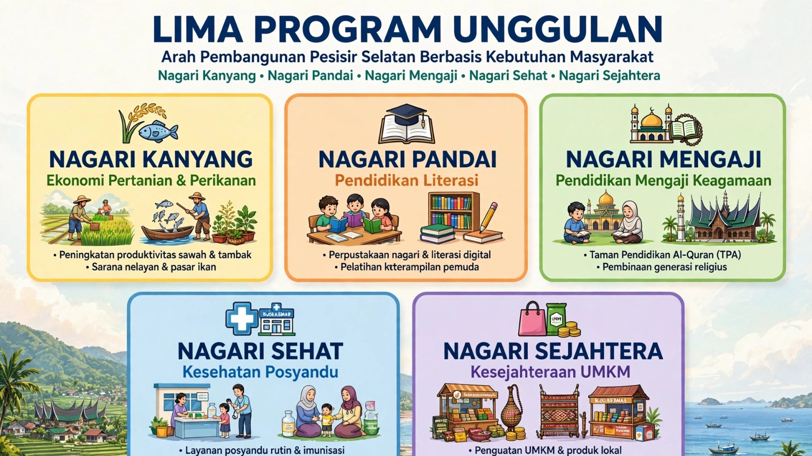 Lima Program Unggulan, Arah Pembangunan Pesisir Selatan Berbasis Kebutuhan Masyarakat