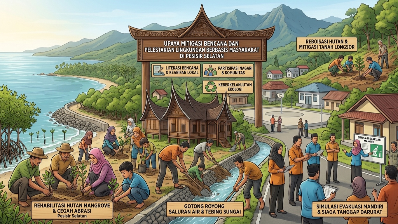 Upaya Mitigasi Bencana dan Pelestarian Lingkungan Berbasis Masyarakat di Pesisir Selatan