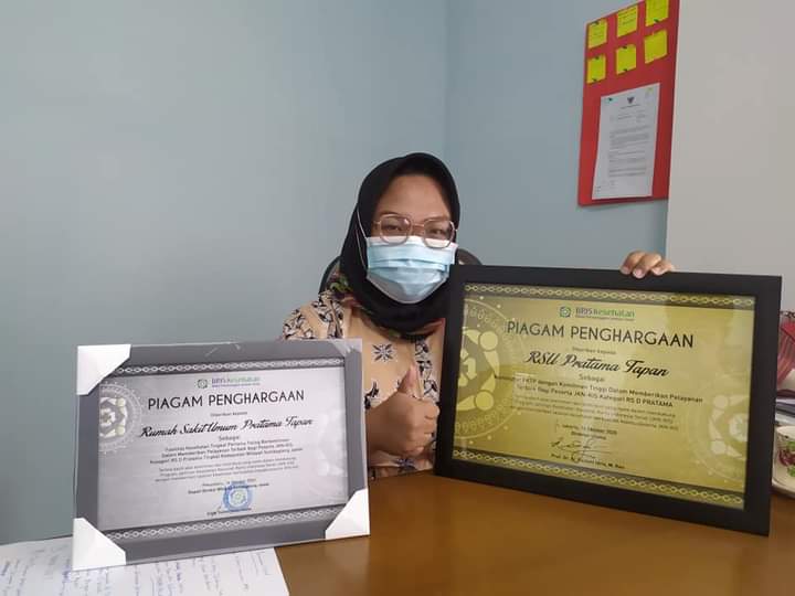 Berikan Pelayanan Terbaik Pada Peserta JKN-KIS RSUD Pratama Tapan Raih Penghargaan Dari BPJS Kesehatan 