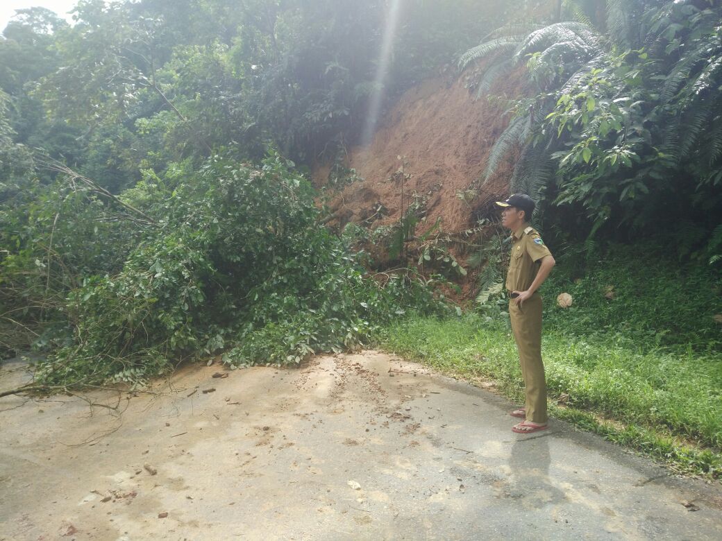 Camat Ranah Ampek Hulu Tapan Pantau Kondisi Longsor Via Pessel Dan Sungai Penuh