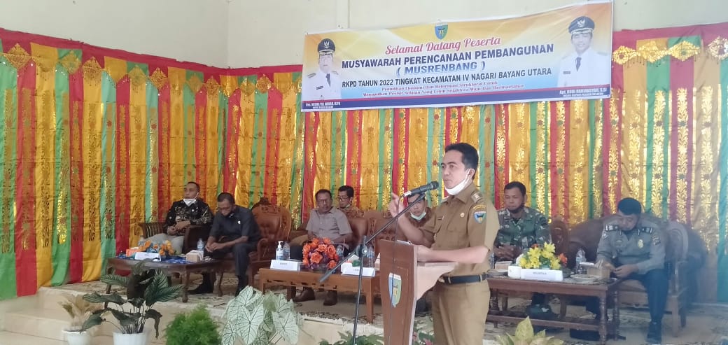 Wakil Bupati Pesisir Selatan, Apt. Rudi Hariansyah,S.Si membuka Musrenbang RKPD Tahun 2022 Kecamatan IV Nagari Bayang Utara