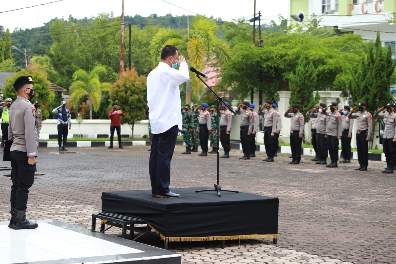 Bupati Rusma Yul Anwar Jadi Inspektur Upacara Gelar Pasukan Operasi Ketupat 2021