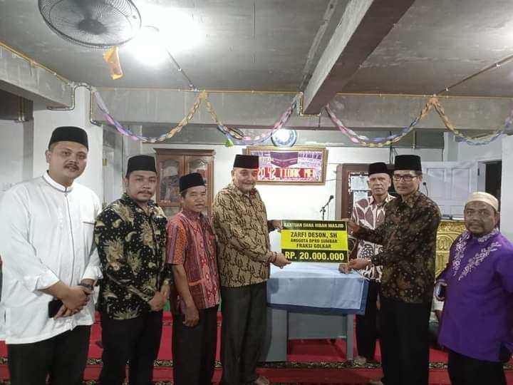 ZARFI DESON, Legislator Propin Sumbar Safari Ramadhan di Masjid NURUL ISLAM Ps Gompong  