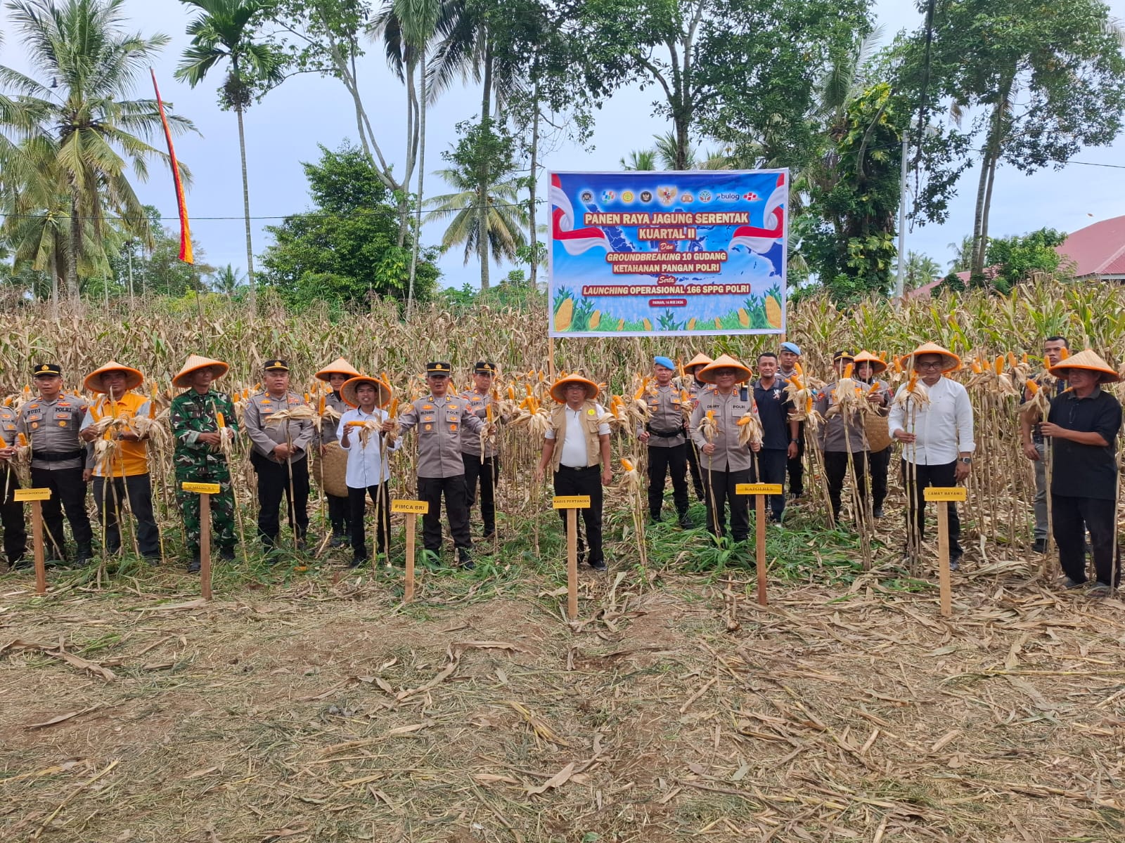 Groundbreaking Gudang Ketahanan Pangan Polri dan Panen Raya Jagung Digelar di Kampung Buah Tarok Bayang