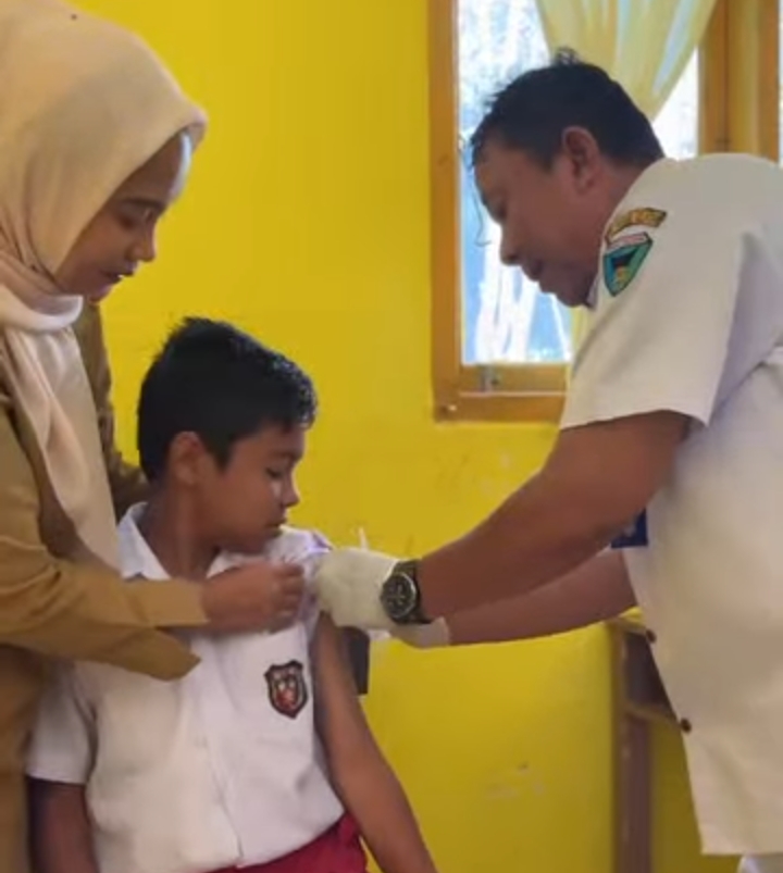 Puskesmas Air Haji Gelar BIAS, 212 Siswa SD Terima Vaksin DT dan Td