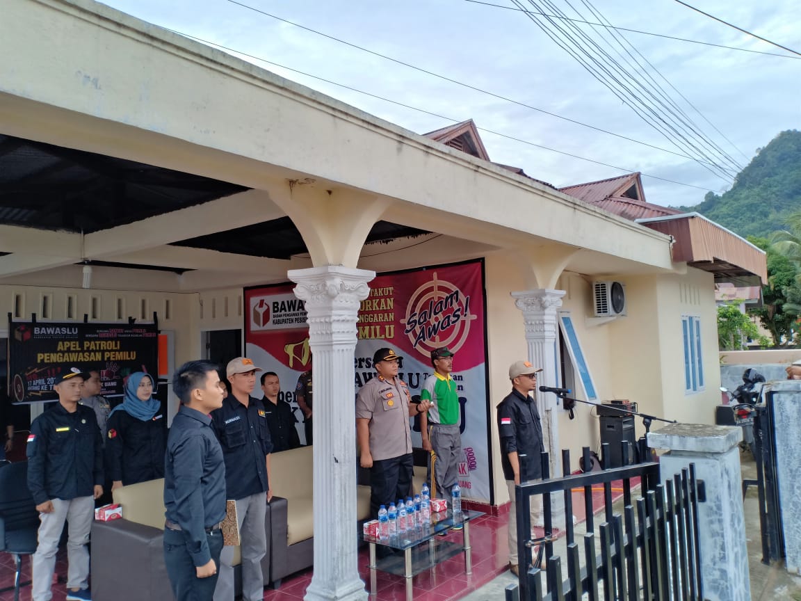 Bawaslu Pessel, gelar apel patroli pengawasan Pemilu tahun 2019 serentak